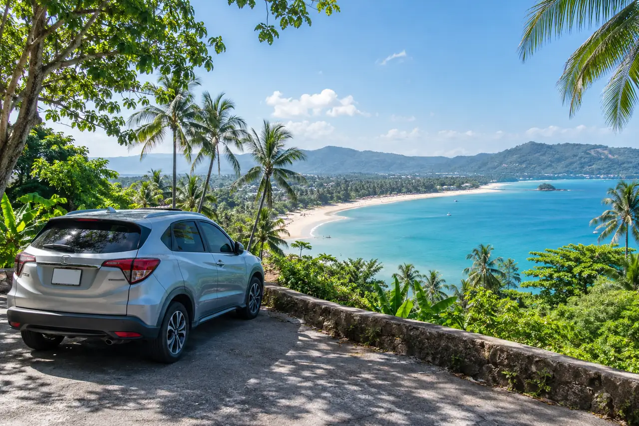 Generated illustration: Bang Tao Beach, Phuket by Car: Parking and Access
