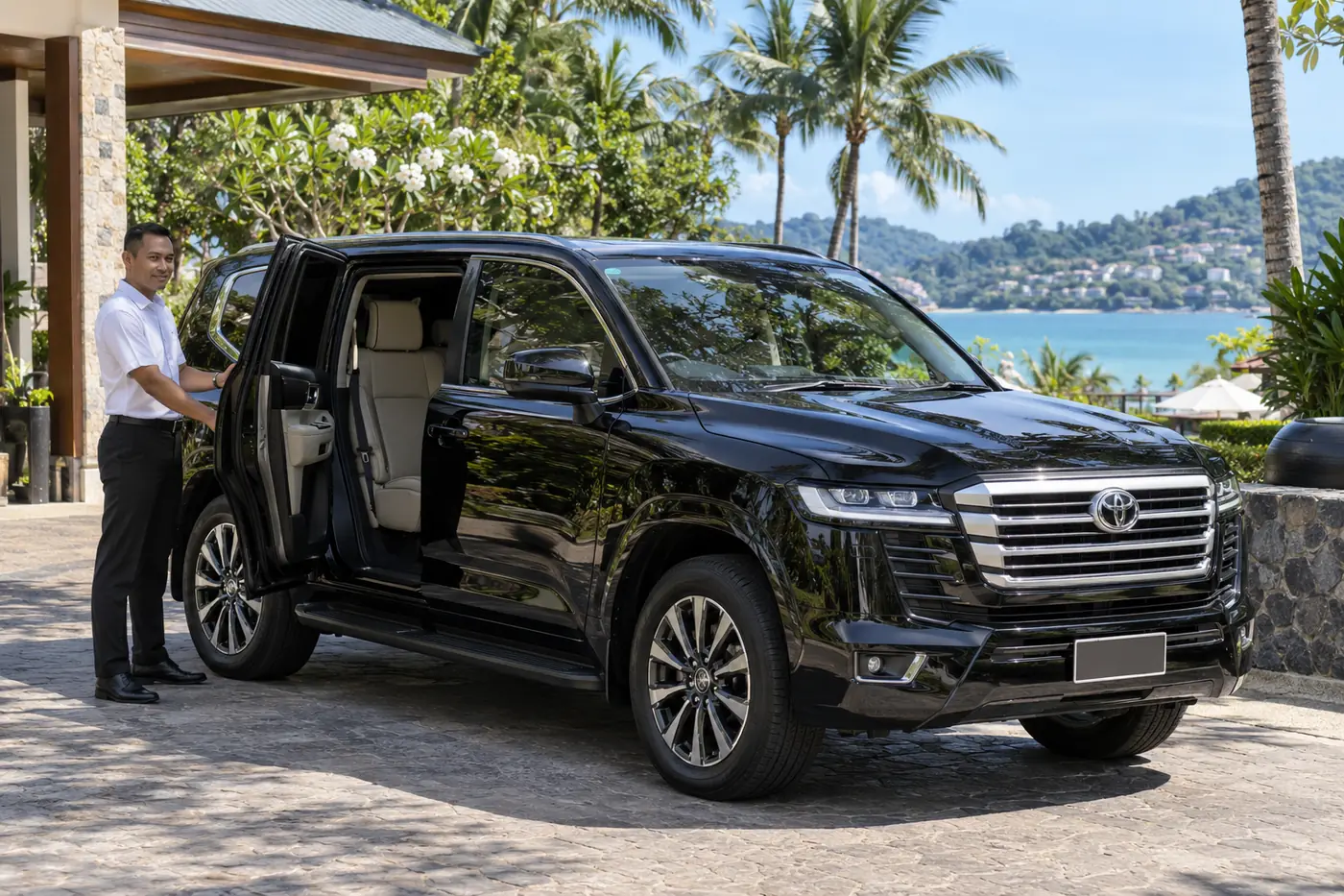 Сгенерированная иллюстрация: Car with a Driver in Phuket