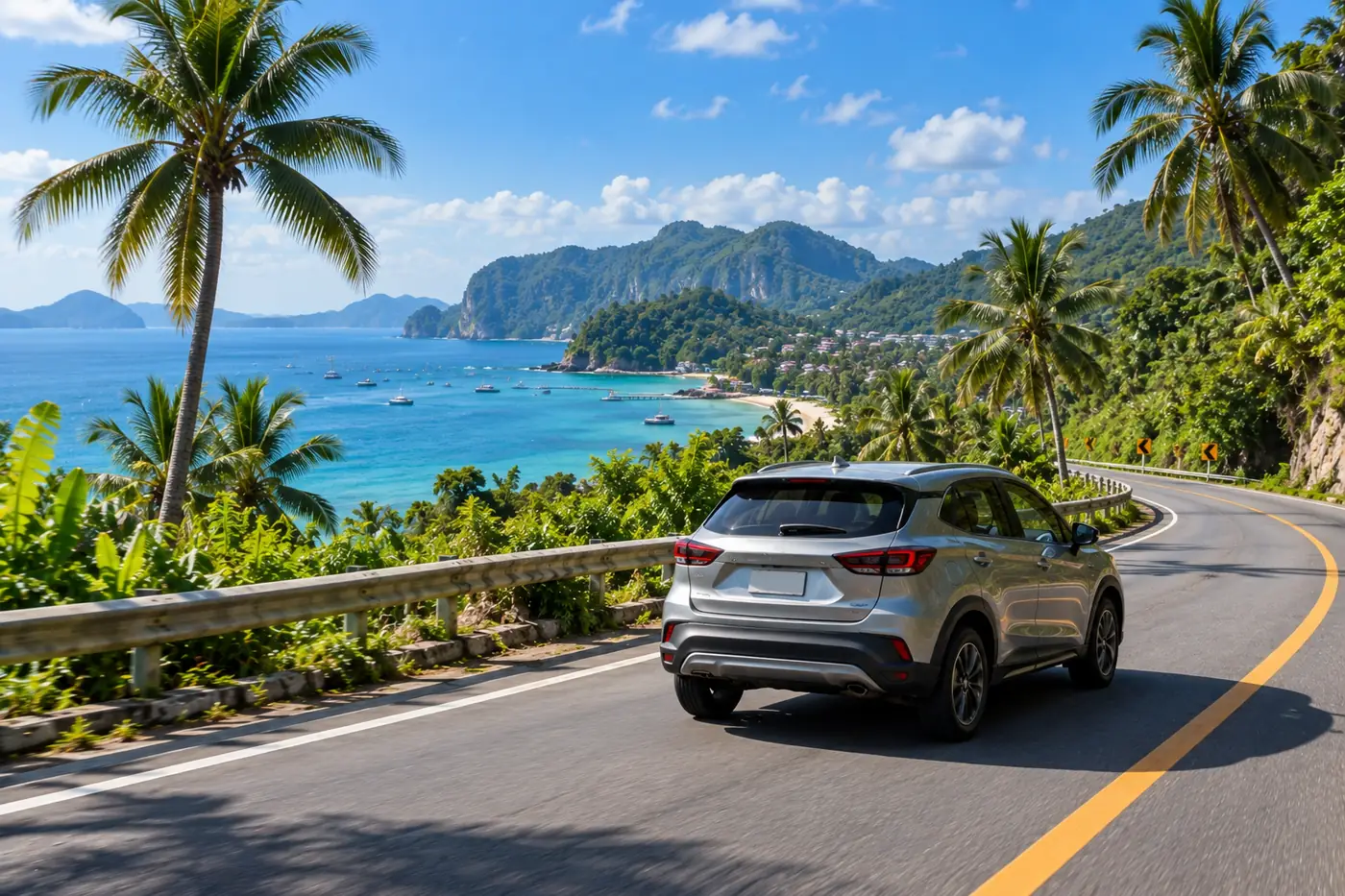 Generated illustration: Can I Drive a Rental Car from Phuket to Malaysia