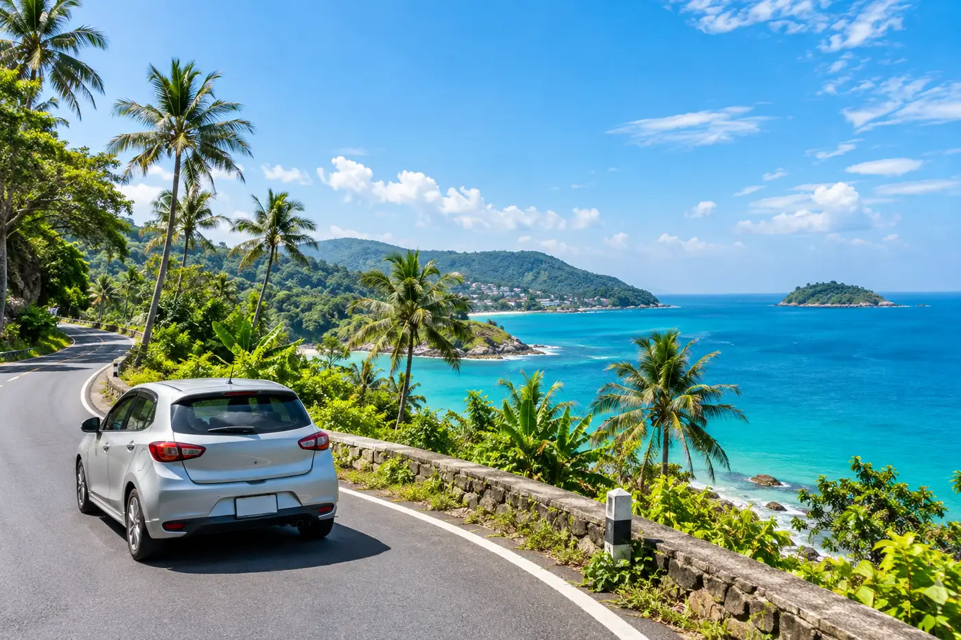 Generated illustration: How to Get to Phi Phi from Phuket by Car and Ferry