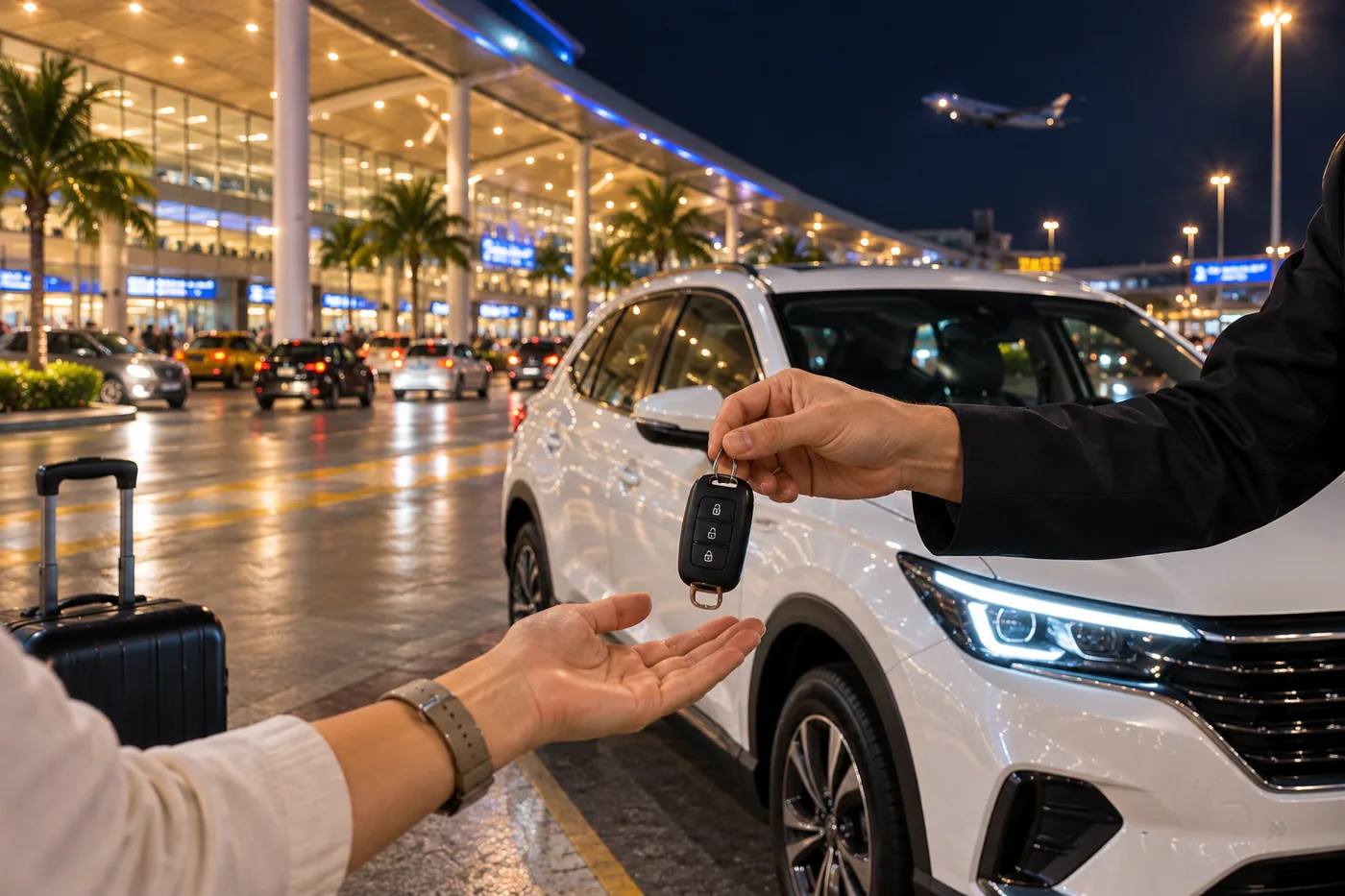 Generated illustration: Can You Deliver a Rental Car at Phuket Airport at Night