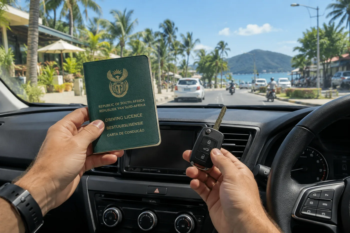 Generated illustration: Can I Drive in Phuket with a South African Licence