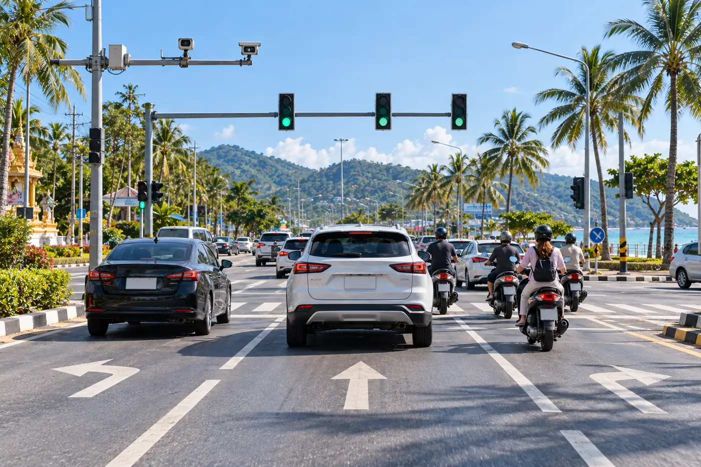 Generated illustration: Speed Cameras and Traffic Fines in Phuket: What Renters Should Know