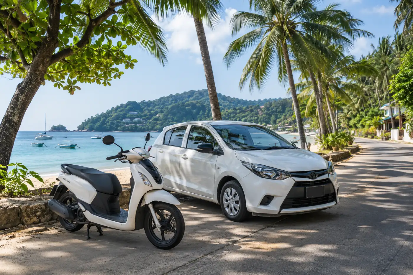 Generated illustration: Scooter Rental in Ao Yon, Phuket