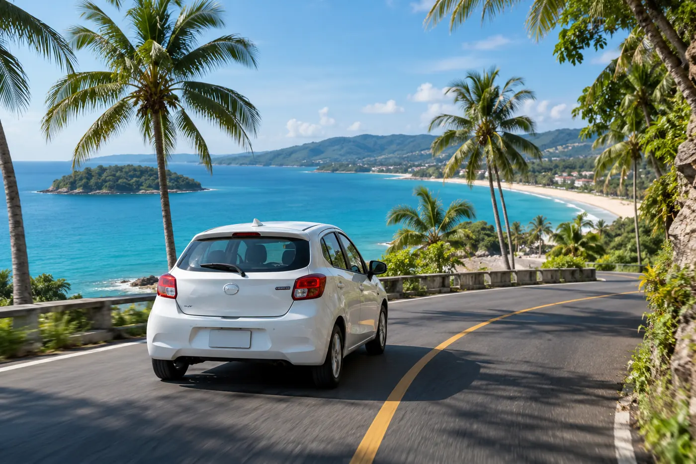 Generated illustration: Economy Car Rental in Kata, Phuket