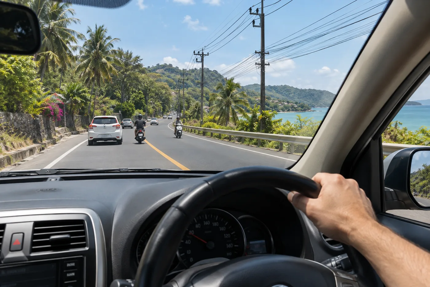 Сгенерированная иллюстрация: Driving on the Left in Thailand: How to Get Used to It