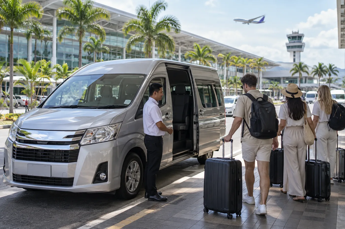 Generated illustration: Minivan Rental at Phuket Airport