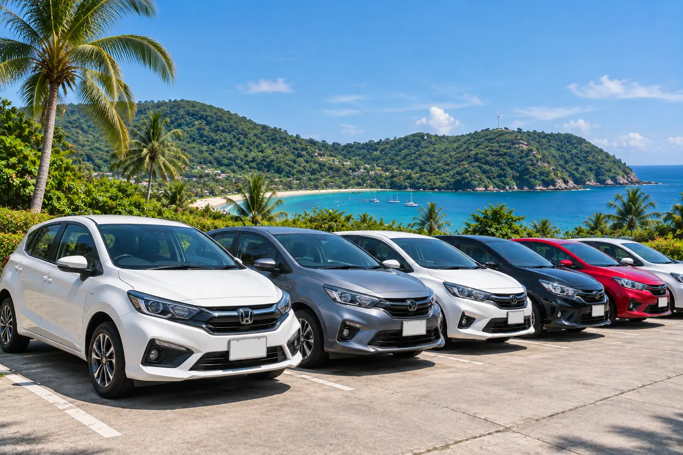 Generated illustration: Monthly Car Rental in Nai Harn, Phuket