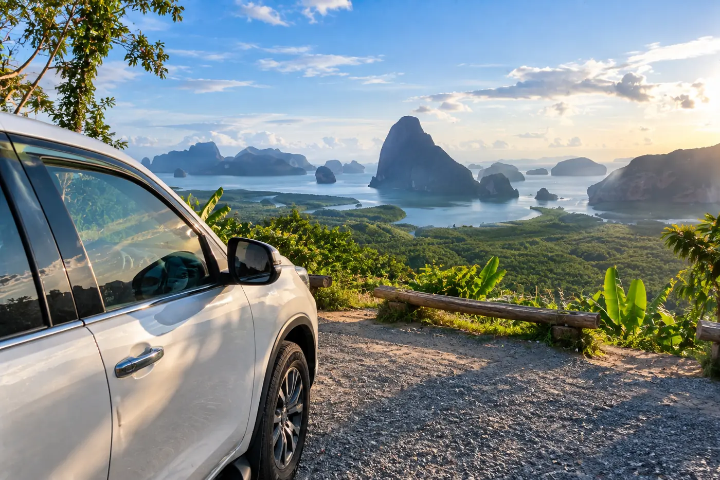Generated illustration: Samet Nangshe Viewpoint from Phuket by Car