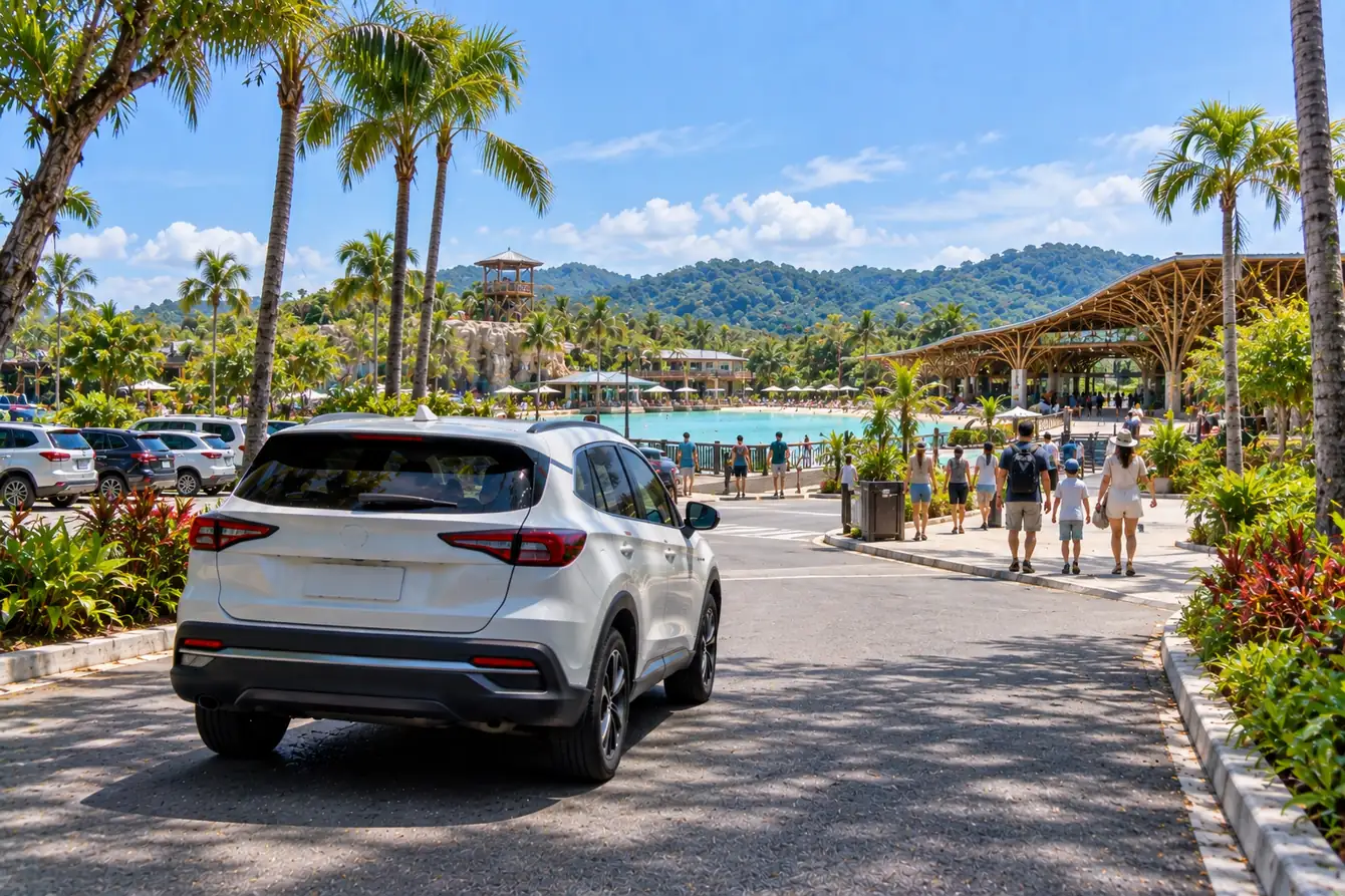 Generated illustration: Blue Tree Phuket by Car: Road, Parking and Time Needed