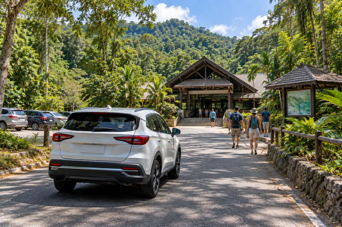 Generated illustration: Khao Phra Thaeo Phuket by Car: Road, Parking and Time Needed