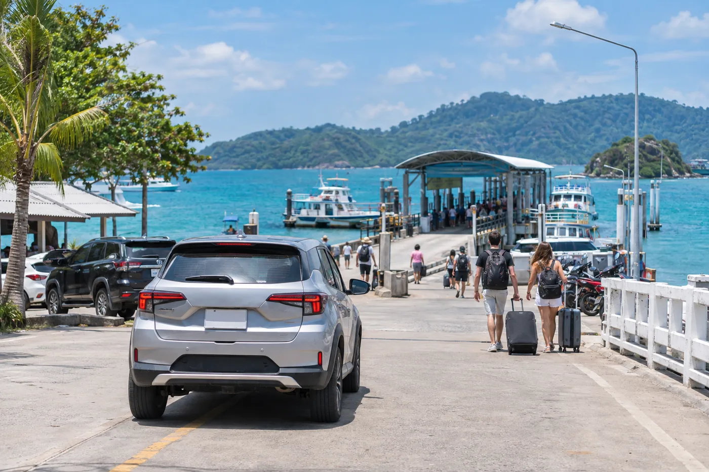 Generated illustration: Laem Hin Pier Phuket by Car: Road, Parking and Time Needed