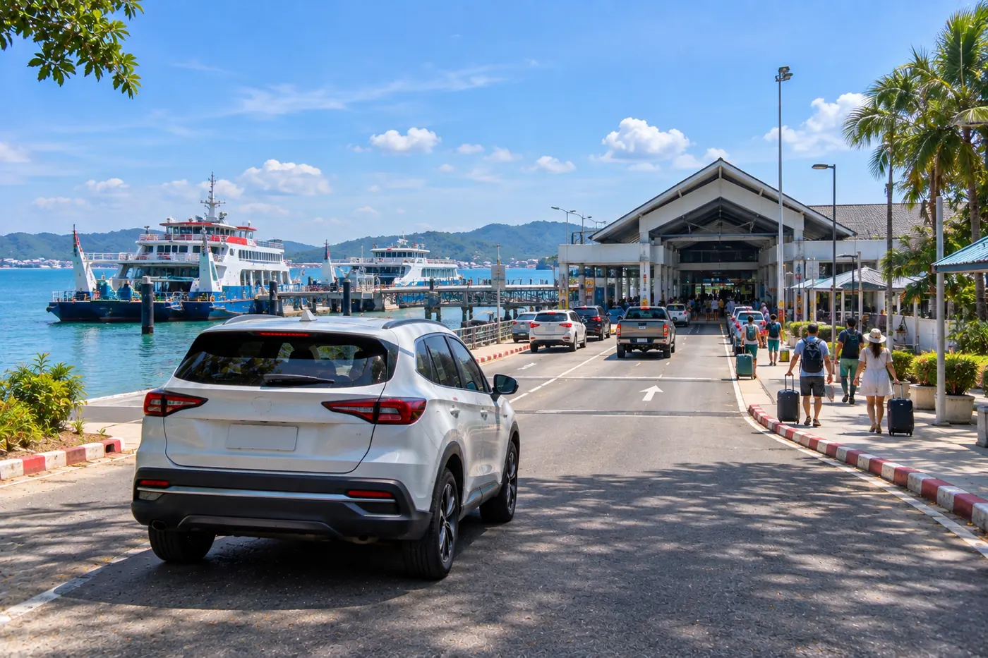 Generated illustration: Rassada Pier Phuket by Car: Road, Parking and Time Needed