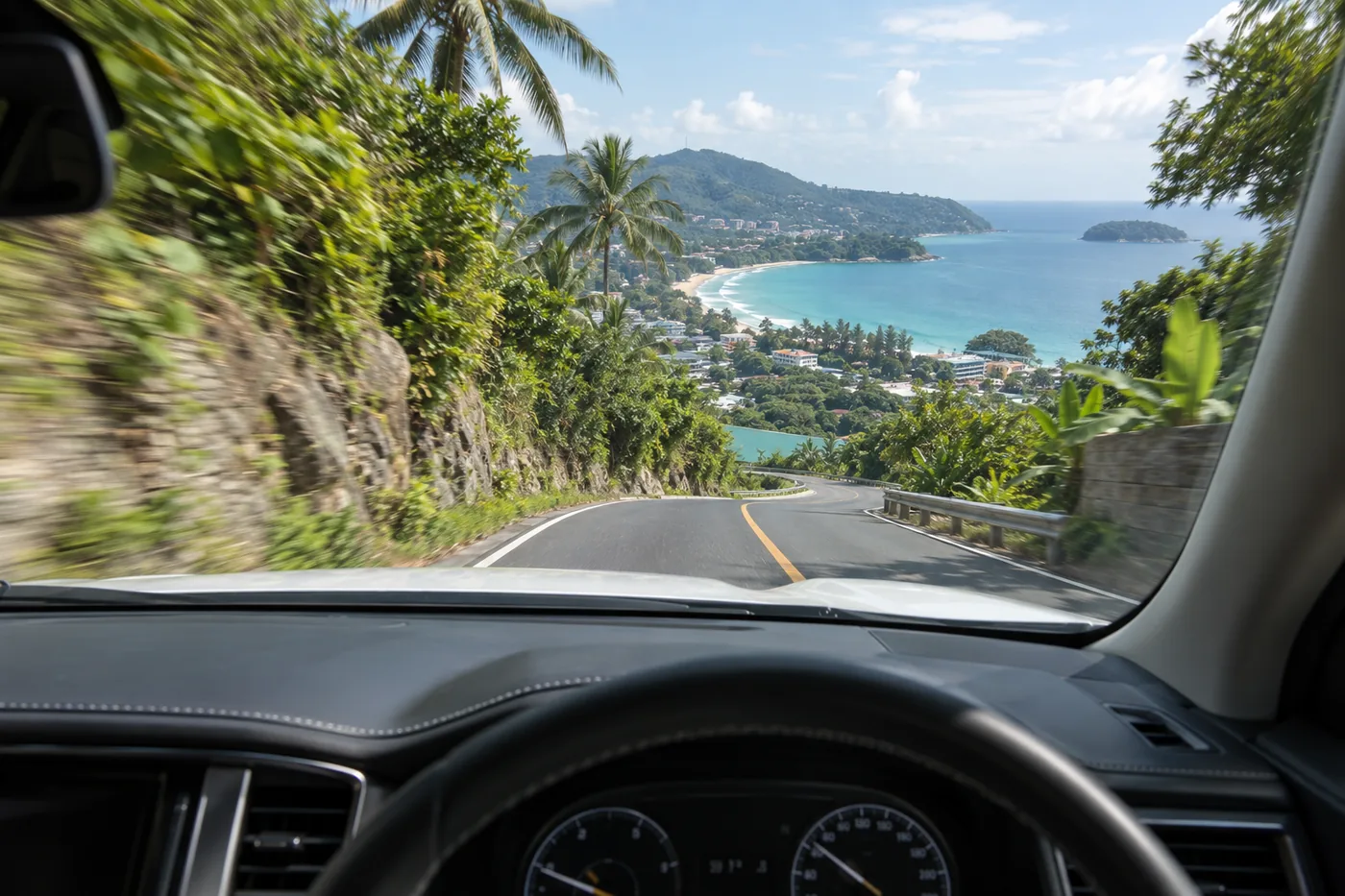 Generated illustration: road towards Kata, Phuket