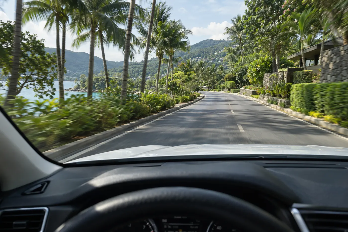 Generated illustration: road towards Laguna, Phuket