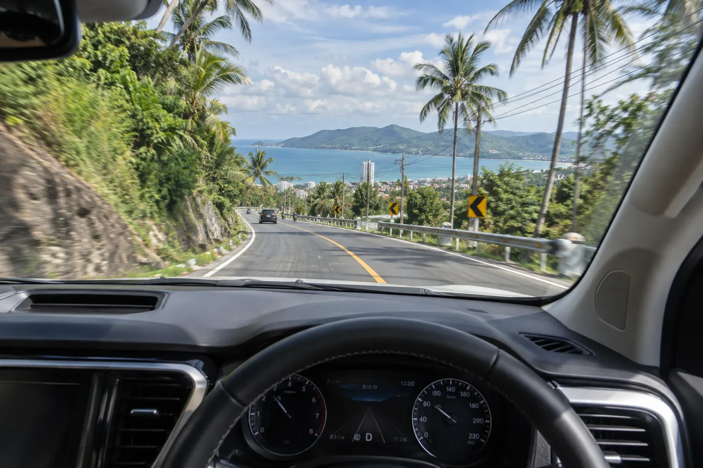 Generated illustration: road towards Patong, Phuket