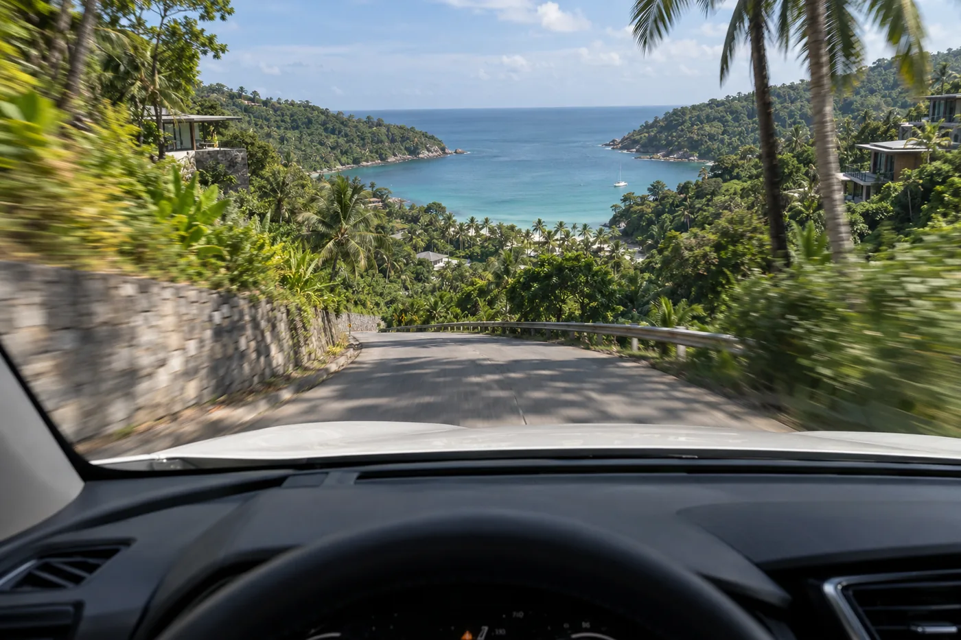 Generated illustration: road towards Surin, Phuket