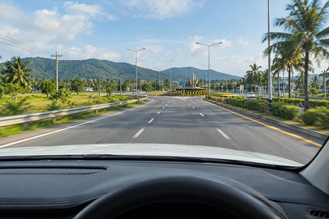 Generated illustration: road towards Thalang, Phuket
