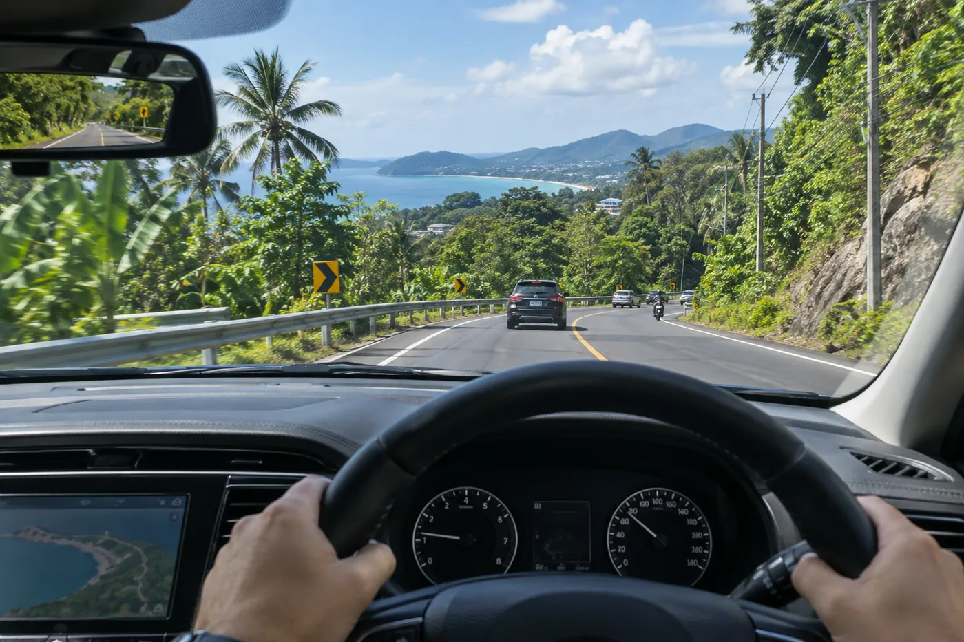 Generated illustration: Bang Tao to Phuket Old Town by Car