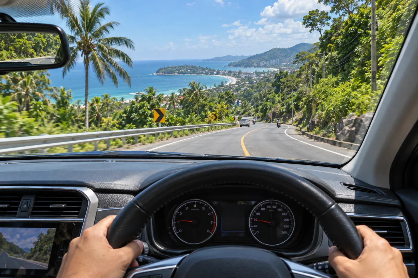 Generated illustration: Chalong to Kata by Car, Phuket