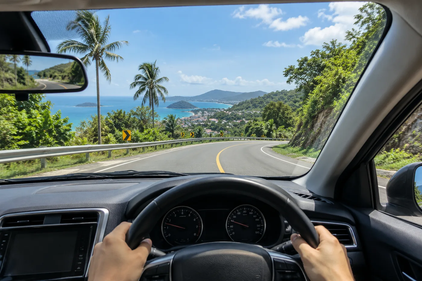Generated illustration: Kamala to Phuket Old Town by Car