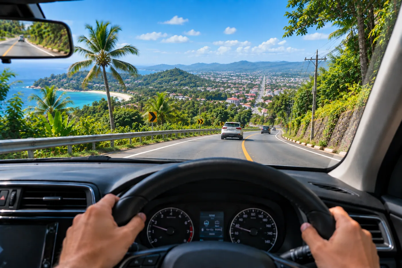 Generated illustration: Kata to Phuket Old Town by Car