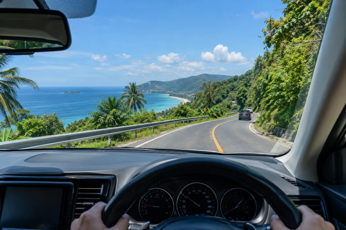 Generated illustration: Cape Panwa to Karon Beach by Car in Phuket
