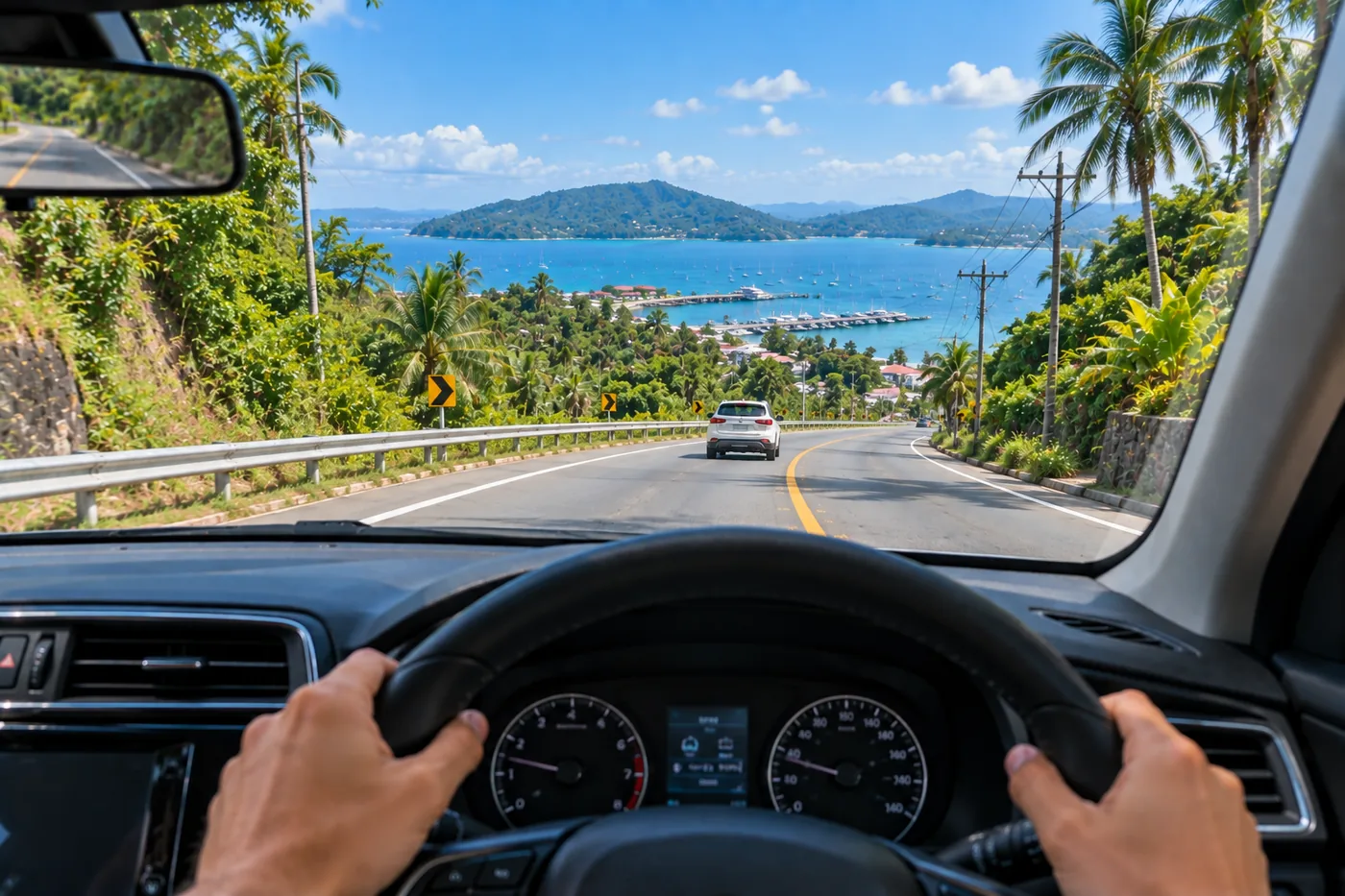 Generated illustration: Patong to Chalong Pier by Car, Phuket