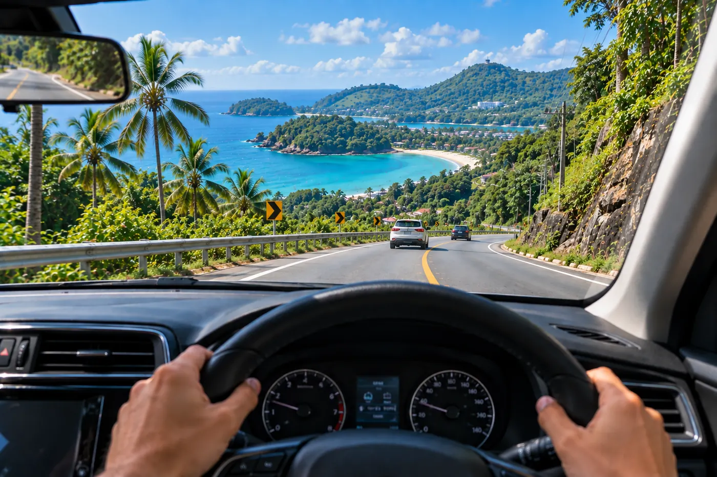 Generated illustration: Patong to Nai Harn by Car, Phuket